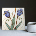 Blue Crocus Wall Decor Art Nouveau Art Deco Ceramic Tile<br><div class="desc">Welcome to CreaTile! Here you will find handmade tile designs that I have personally crafted and vintage ceramic and porcelain clay tiles, whether stained or natural. I love to design tile and ceramic products, hoping to give you a way to transform your home into something you enjoy visiting again and...</div>