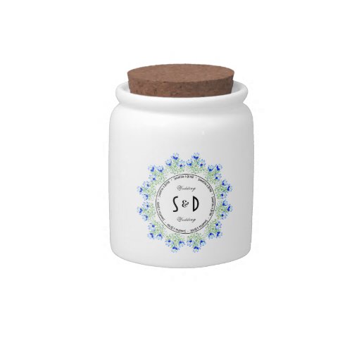 Blue Crocus Wedding Candy Jar
