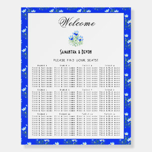 Blue Crocus Wedding Seating Chart Foam Board