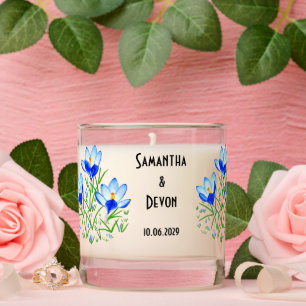 Blue Crocuses Scented Wedding Candle