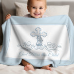 Blue Cross Baby Boy Baptism Blanket at Zazzle
