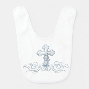 Blue Cross Baby Boy Baptism Christening Bibs