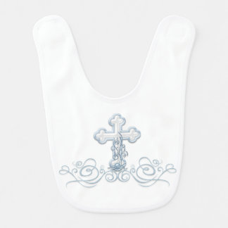 Blue Cross Baby Boy Baptism Christening Bibs