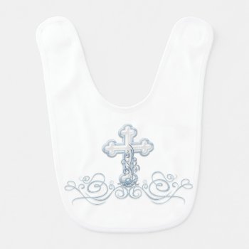 Blue Cross Baby Boy Baptism Christening Bibs by The_Baby_Boutique at Zazzle