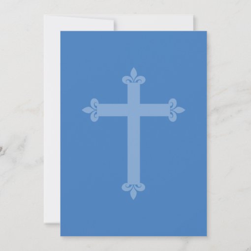 Blue Cross Baby Boy Baptism Christening Invitation Zazzle