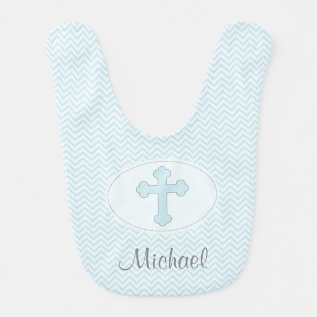 Blue Cross Baby Boy Bib (Front)