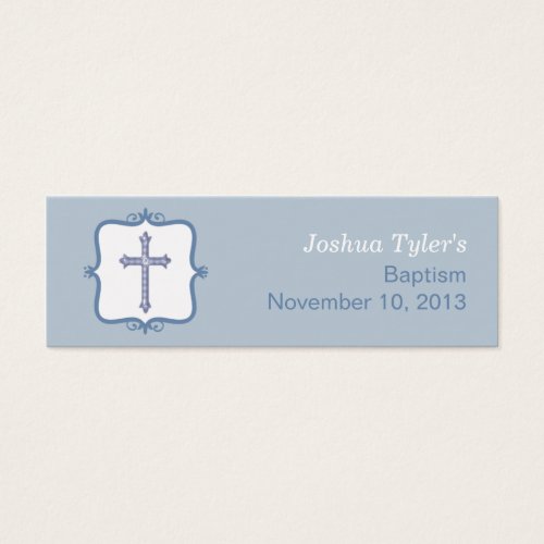 Blue Cross Baptism Small Tag Business Card