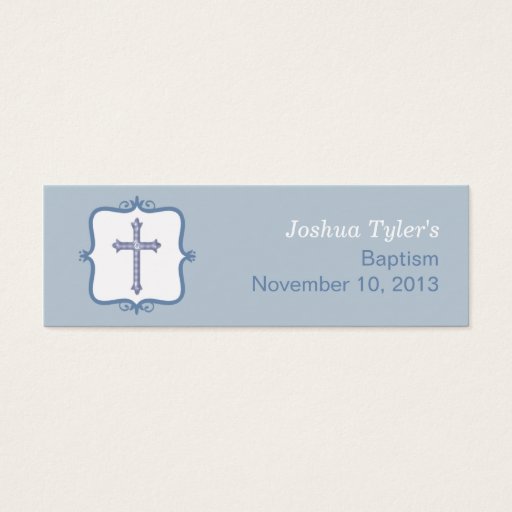 Customizable Blue Cross Baptism Small Tag Business Card