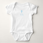 Blue Cross  |  Boy Christening Baby Bodysuit at Zazzle