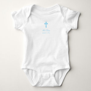 Blue Cross Boy Christening Baby Bodysuit