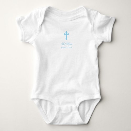 Blue Cross    Boy Christening Baby Bodysuit