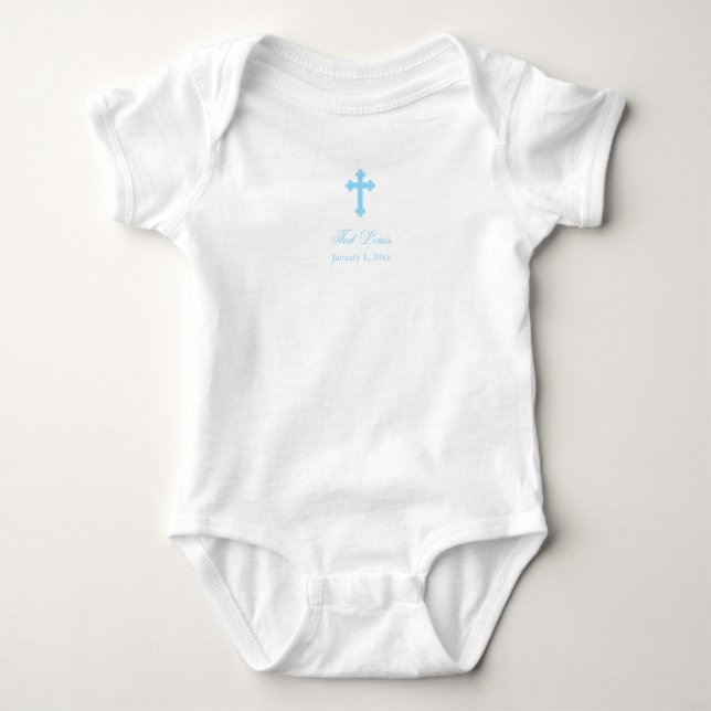 Blue Cross  |  Boy Christening Baby Bodysuit (Front)