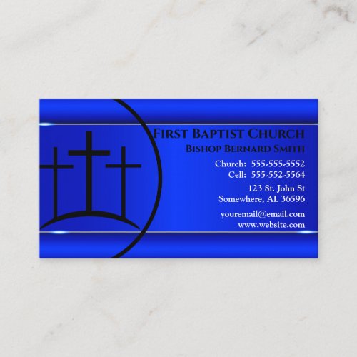 Blue Cross Church Pastor or Deacon Business Card