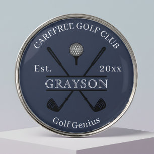 Blue Cross Club Name Golf Ball Marker