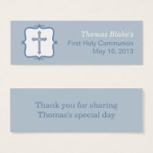 Blue Cross Communion Small Tag (Front & Back)