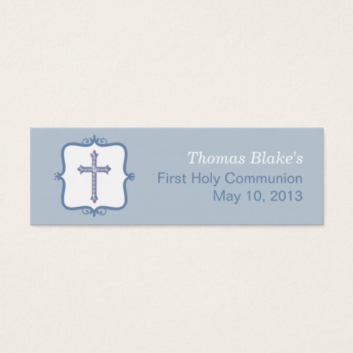 Blue Cross Communion Small Tag