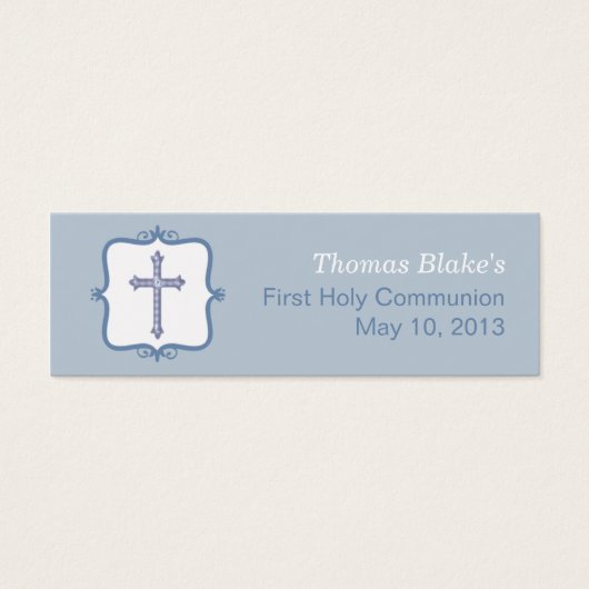 Blue Cross Communion Small Tag (Front)