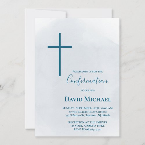 blue cross Confirmation boy