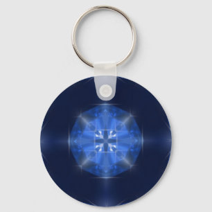 Blue Cross Design Tile by CGB Digital Art.png Keychain
