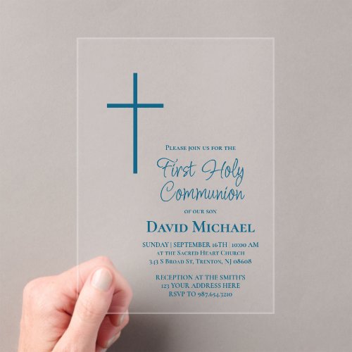 blue cross First Holy Communion boy