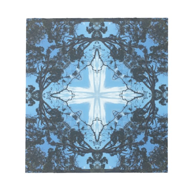 Blue Cross Nature Pattern Notepad (Front)
