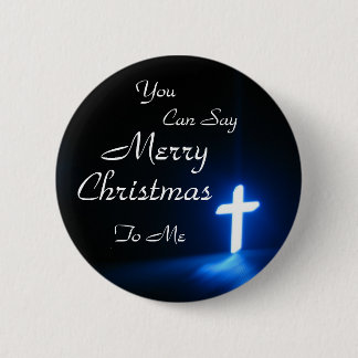 blue-cross-on-at-a-church, You , Can Say, Merry... Button