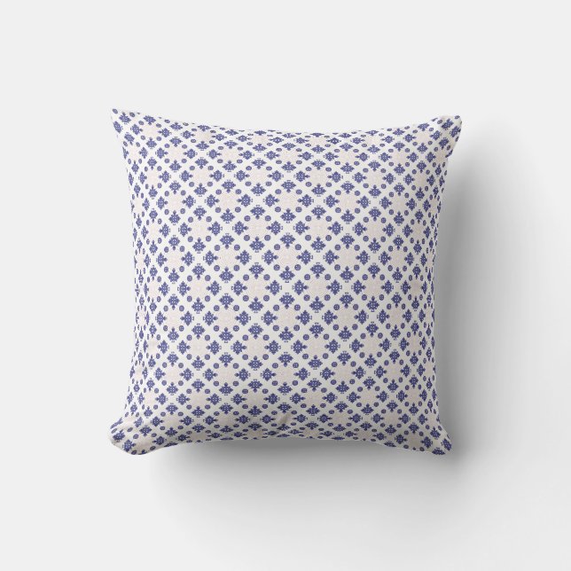 Blue  Cross Pendant Pattern  Throw Pillow (Front)