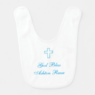"Blue Cross" Personalized Baby Bib