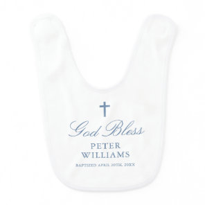 Blue Cross Personalized Baptism Baby Bib