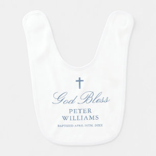 Blue Cross Personalized Baptism Baby Bib