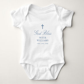 Blue Cross Personalized Baptism Outfit Baby Bodysuit