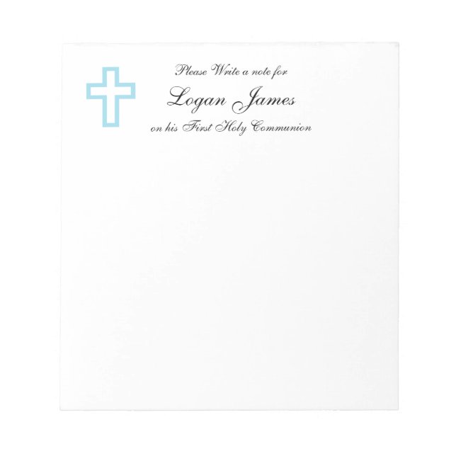 Blue Cross Personalized Notepad (Front)