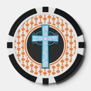 Blue Cross.png Poker Chips by doozydoodles at Zazzle