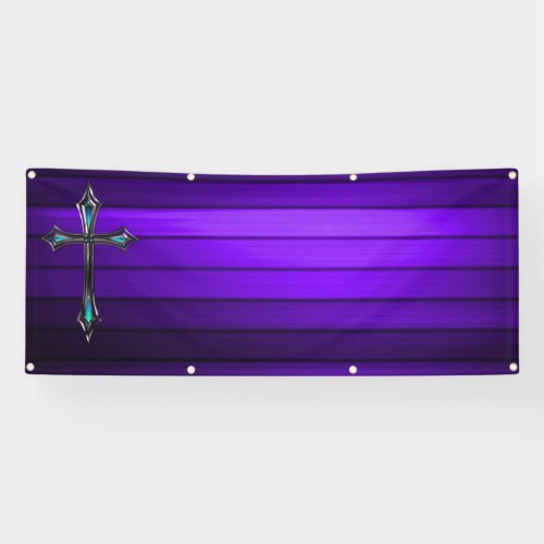 blue cross purple plank Long blank church Banner