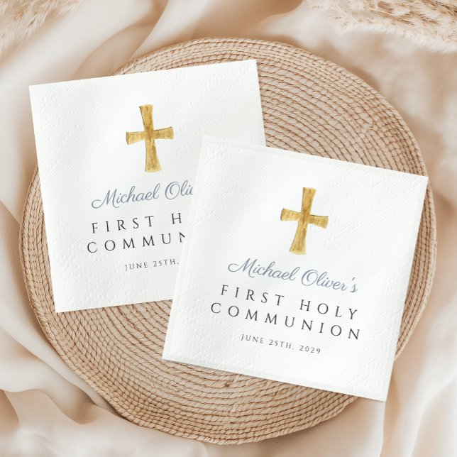 Blue Cross Religious Boy First Holy Communion Napkins (Blue Cross Religious Boy First Holy Communion Napkins)