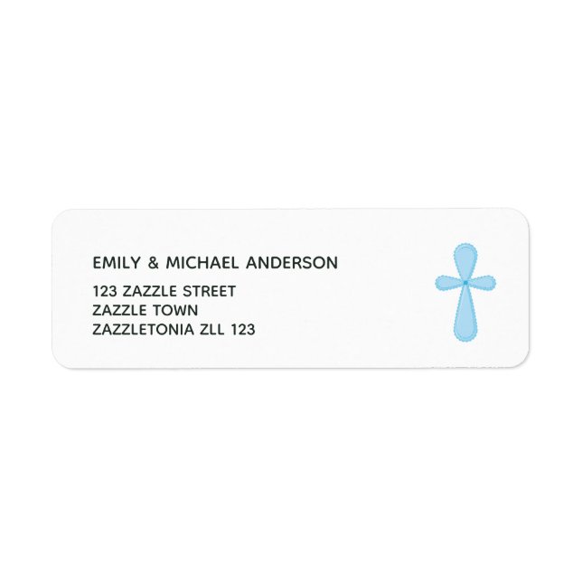 Blue Cross Return Address Labels Catholic (Front)
