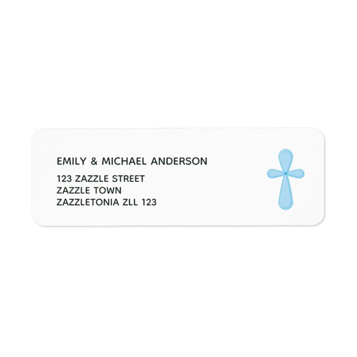 Blue Cross Return Address Labels Catholic Zazzle