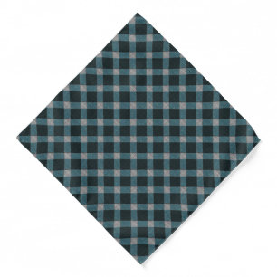 Blue cross tartan plaid with slight grey relief bandana