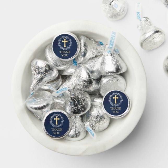 Blue Cross Wreath Confirmation Hershey®'s Kisses® (Assorted)
