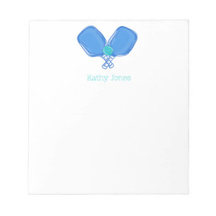 Blue Crossed Pickleball Paddles & Ball Custom  Notepad