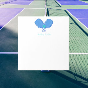 Blue Crossed Pickleball Paddles & Ball Custom Notepad