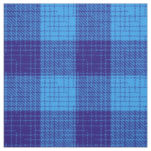Blue Crosshatch Bold Checkered Design  Fabric