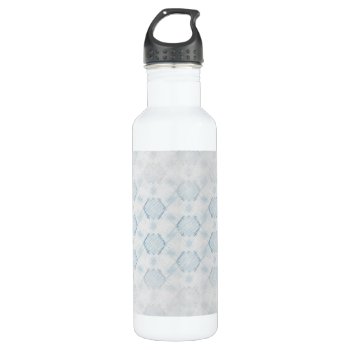 Blue Crosshatch Stainless Steel Water Bottle by capturedbyKC at Zazzle