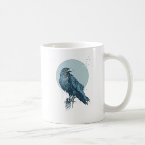 Blue crow coffee mug