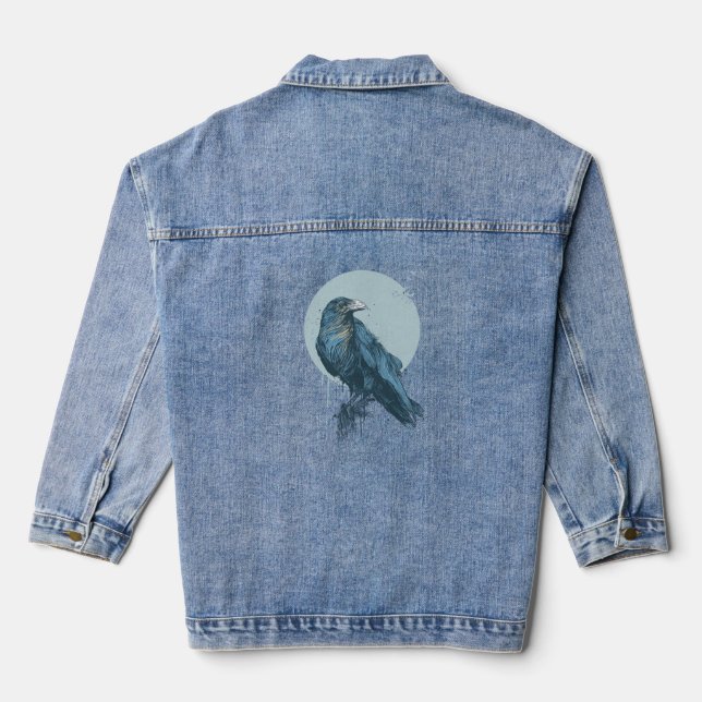 Blue crow denim jacket (Back)