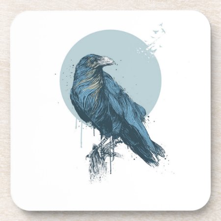 Blue Crow Hard Plastic Coaster