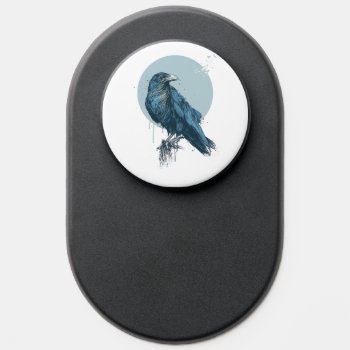 Blue Crow Popsocket by bsolti at Zazzle