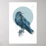 Blue Crow Poster at Zazzle