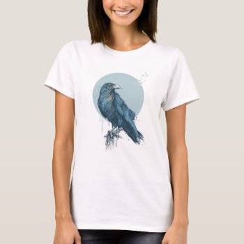 Blue Crow T-shirt by bsolti at Zazzle