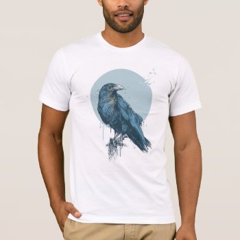 Blue Crow T-shirt by bsolti at Zazzle